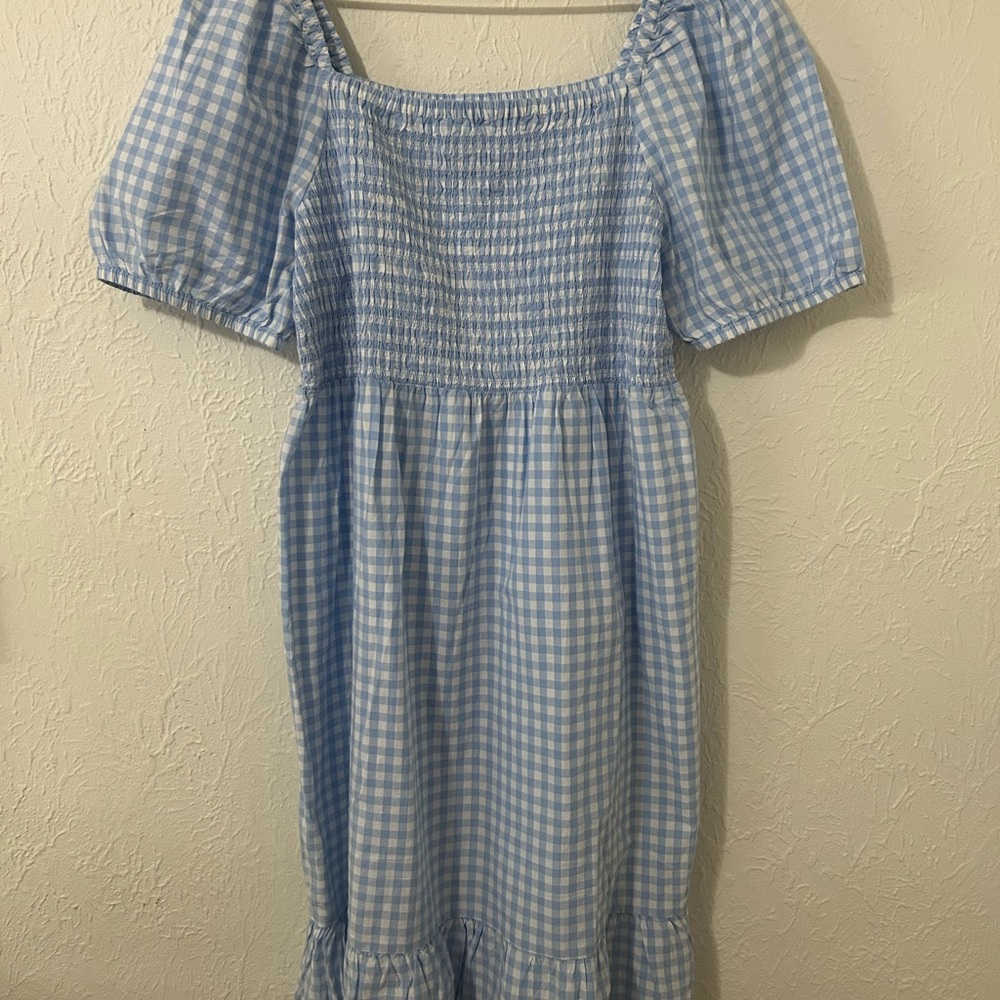 Women’s Blue Gingham Sundress XXL NWT